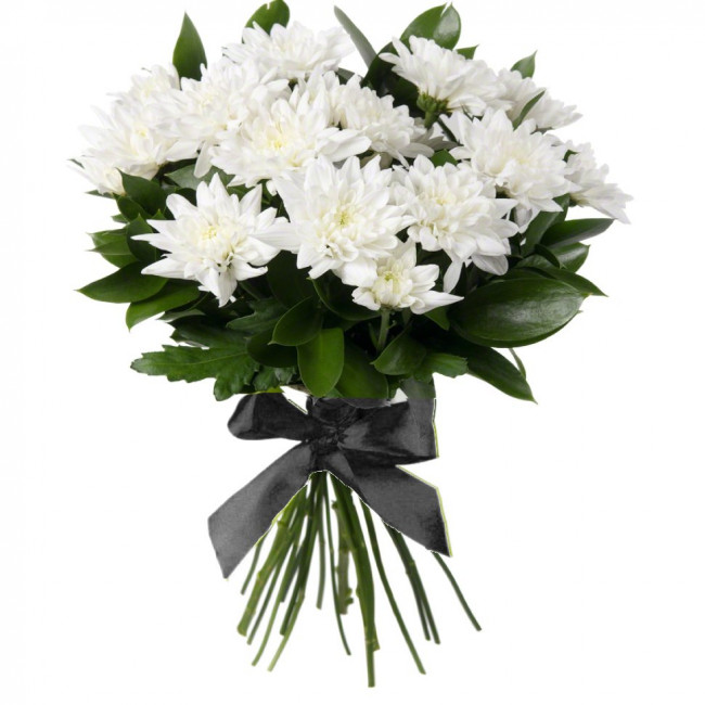 Букет цветов "Траурный букет из хризантем"